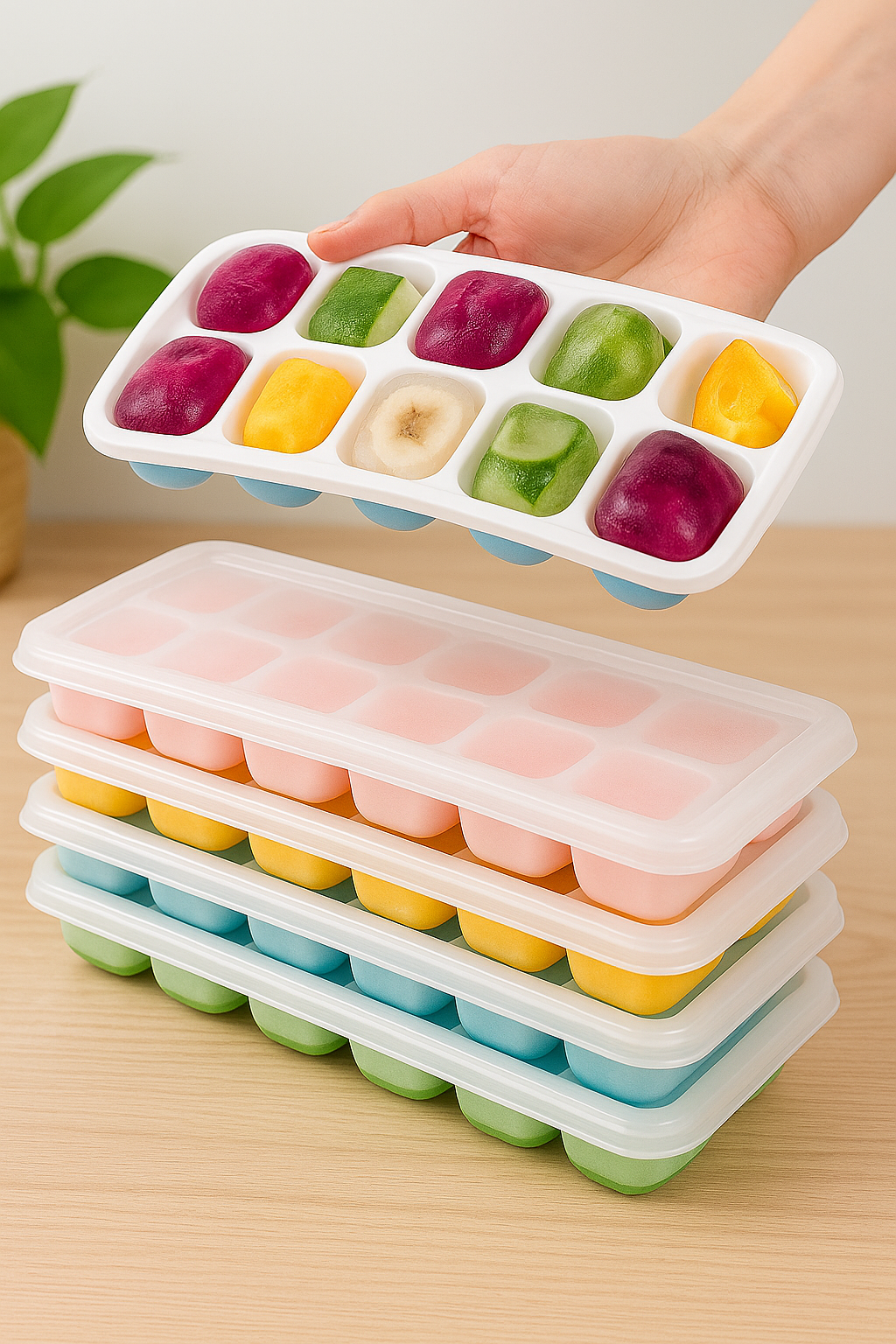 CityMartX™ Stackable Smart Ice Tray Set – Freeze Easy, Pop Clean!
